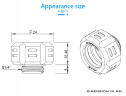 Фитинг компрессионный для твердой трубки Barrowch multicolor compression Fitting（Helm Edition）-OD:16MM Rigid Tubing - Titanium Gray